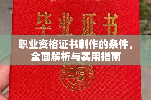 乐山职业资格证书制作的条件，全面解析与实用指南